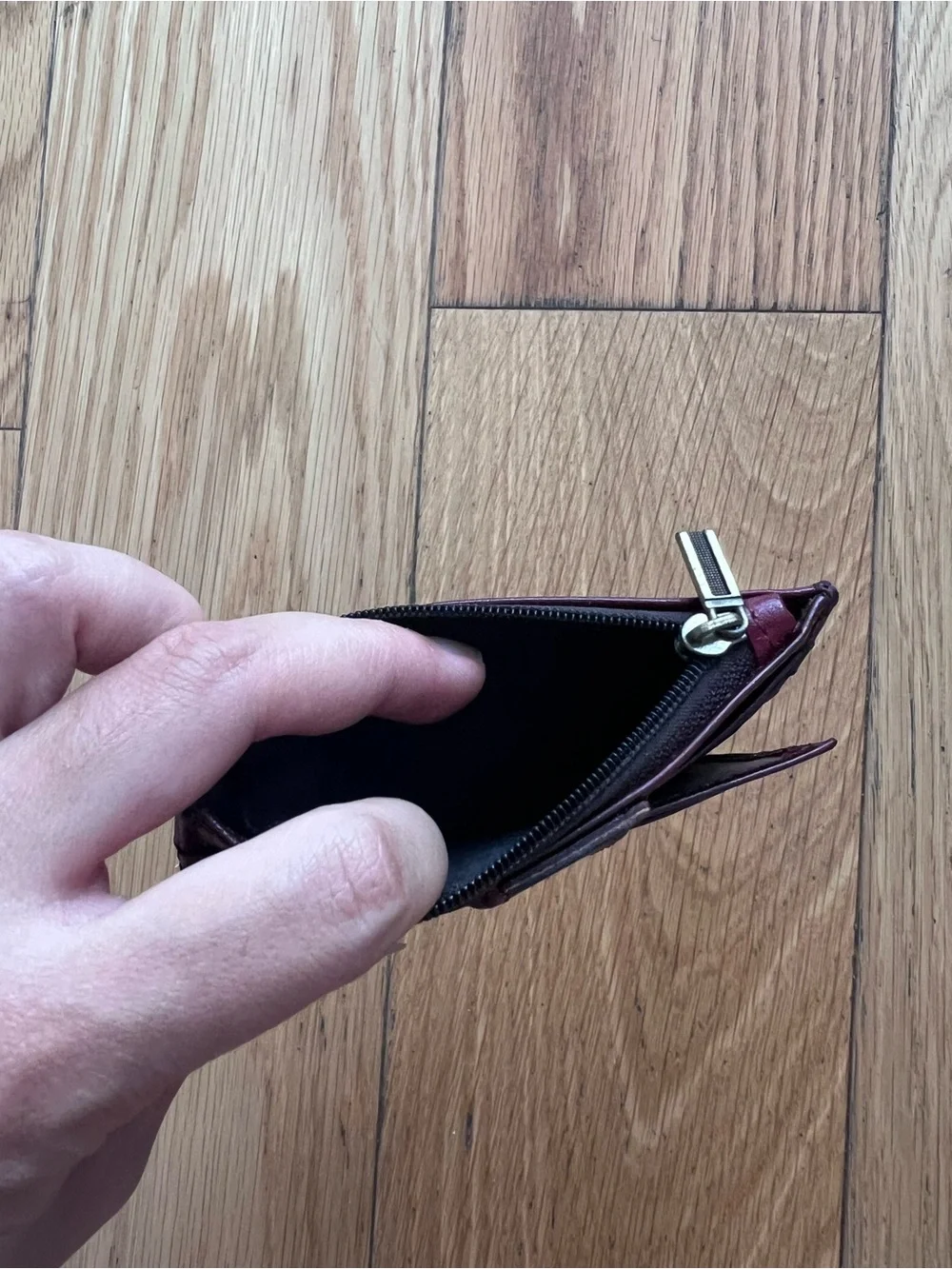 Deep Burgundy Leather Card Wallet